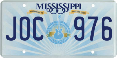 MS license plate JOC976