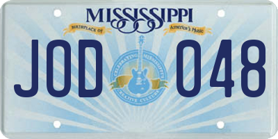 MS license plate JOD048