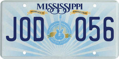MS license plate JOD056