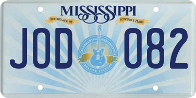 MS license plate JOD082