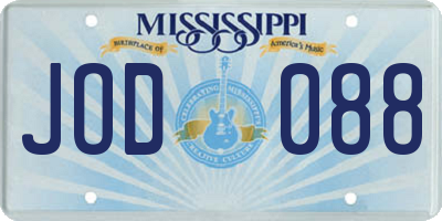 MS license plate JOD088