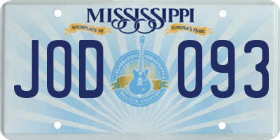 MS license plate JOD093