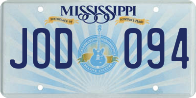 MS license plate JOD094