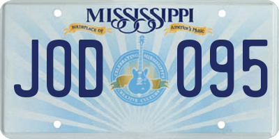 MS license plate JOD095