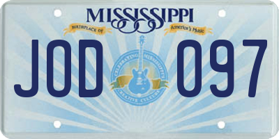 MS license plate JOD097