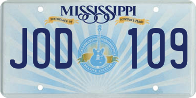 MS license plate JOD109