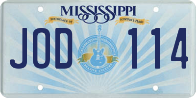 MS license plate JOD114