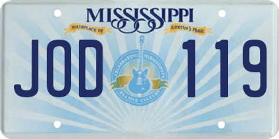 MS license plate JOD119