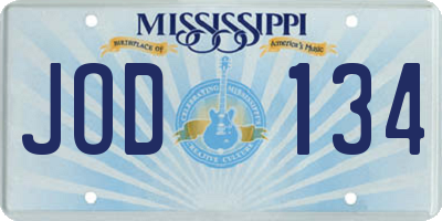 MS license plate JOD134