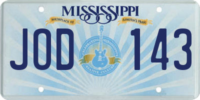 MS license plate JOD143