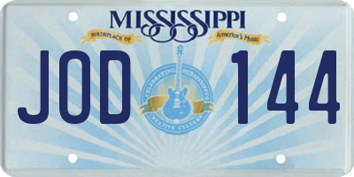 MS license plate JOD144