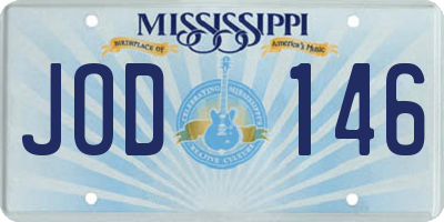 MS license plate JOD146