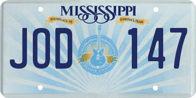 MS license plate JOD147