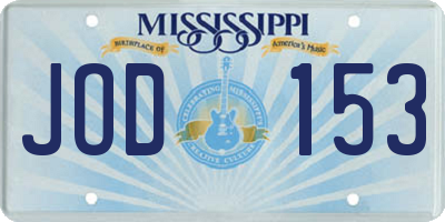MS license plate JOD153