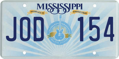 MS license plate JOD154