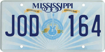 MS license plate JOD164