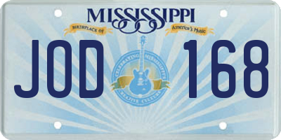 MS license plate JOD168