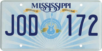 MS license plate JOD172