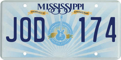 MS license plate JOD174