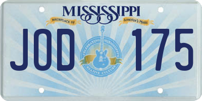 MS license plate JOD175