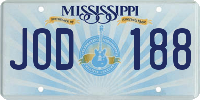 MS license plate JOD188