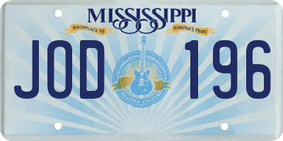 MS license plate JOD196