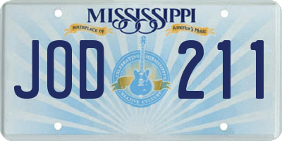 MS license plate JOD211