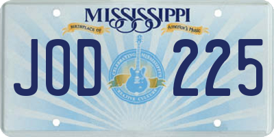 MS license plate JOD225