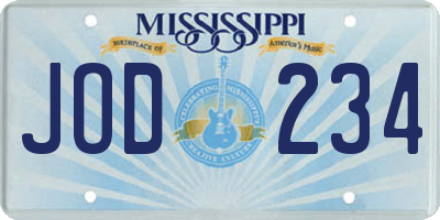 MS license plate JOD234