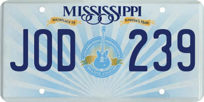 MS license plate JOD239