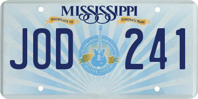 MS license plate JOD241