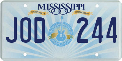 MS license plate JOD244