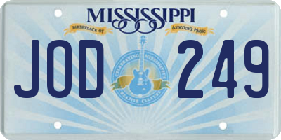 MS license plate JOD249