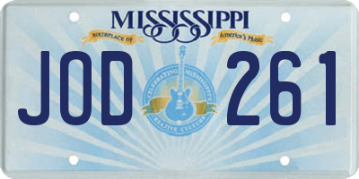 MS license plate JOD261