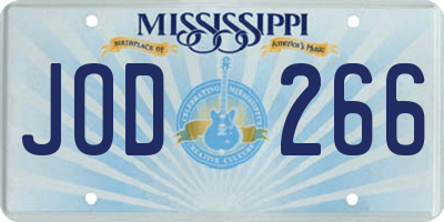 MS license plate JOD266
