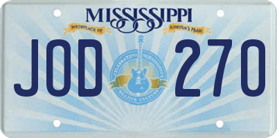 MS license plate JOD270