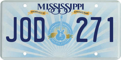 MS license plate JOD271