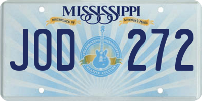 MS license plate JOD272
