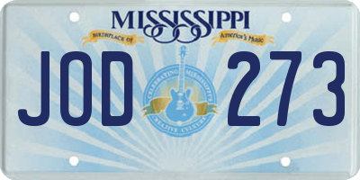 MS license plate JOD273