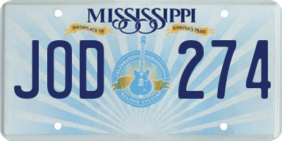 MS license plate JOD274