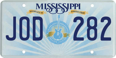 MS license plate JOD282