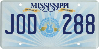 MS license plate JOD288