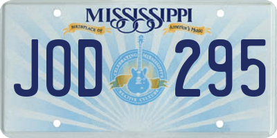 MS license plate JOD295