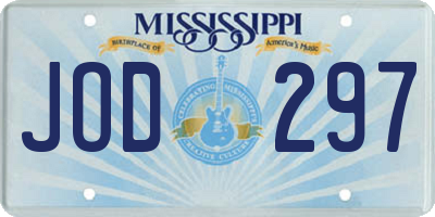 MS license plate JOD297