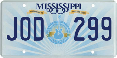 MS license plate JOD299