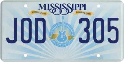 MS license plate JOD305