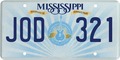 MS license plate JOD321
