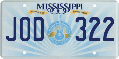 MS license plate JOD322