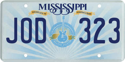 MS license plate JOD323
