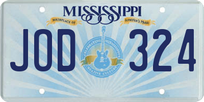 MS license plate JOD324